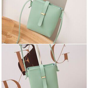 Green PU Leather Mini Crossbody Purse